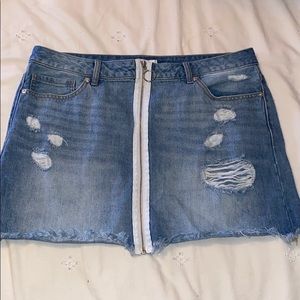 Forever 21 Denim Mini Skirt with white detail